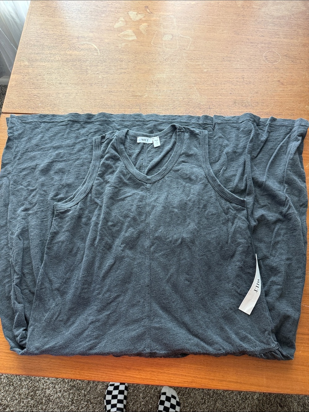 Wilt Heather Gray Knit V-Neck Top